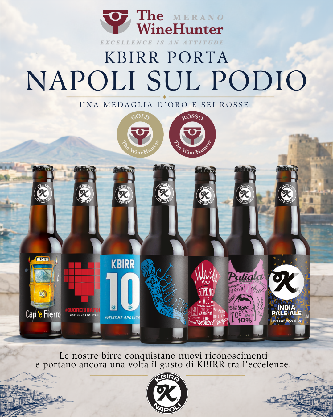 KBirr porta Napoli sul podio: 7 birre premiate al The WineHunter Award 2026